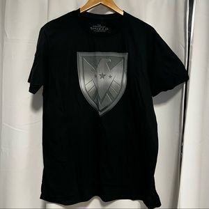 Marvel Agents of Shield Black White Logo T-Shirt Sz L